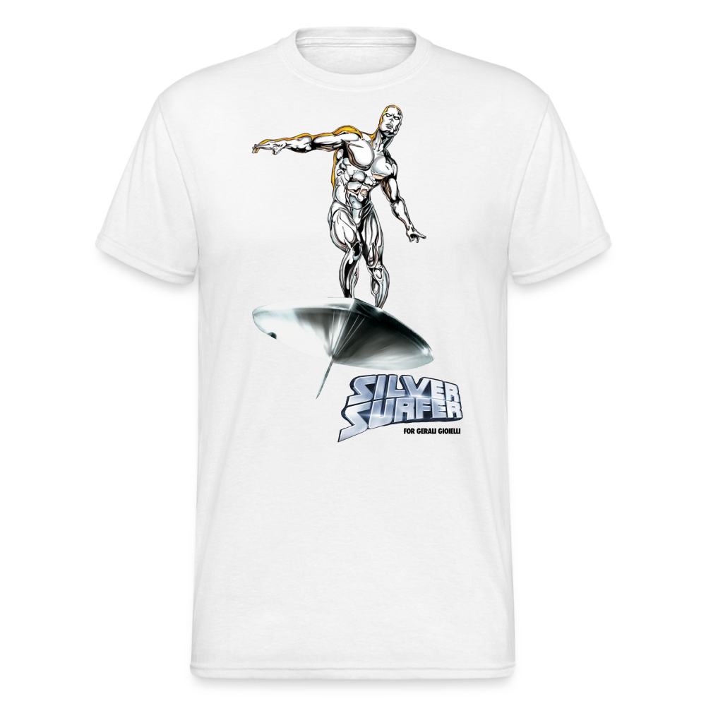 Herren Silver Surfer T-Shirt Rundhals Unisex Streetwear Gildan 100% Baumwolle - weiß