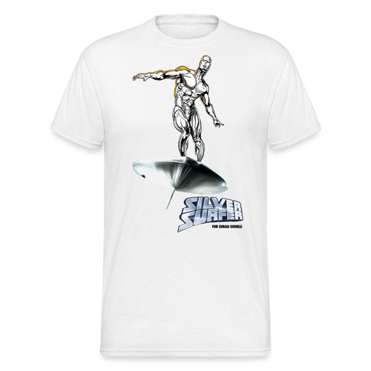 Herren Silver Surfer T-Shirt Rundhals Unisex Streetwear Gildan 100% Baumwolle - weiß