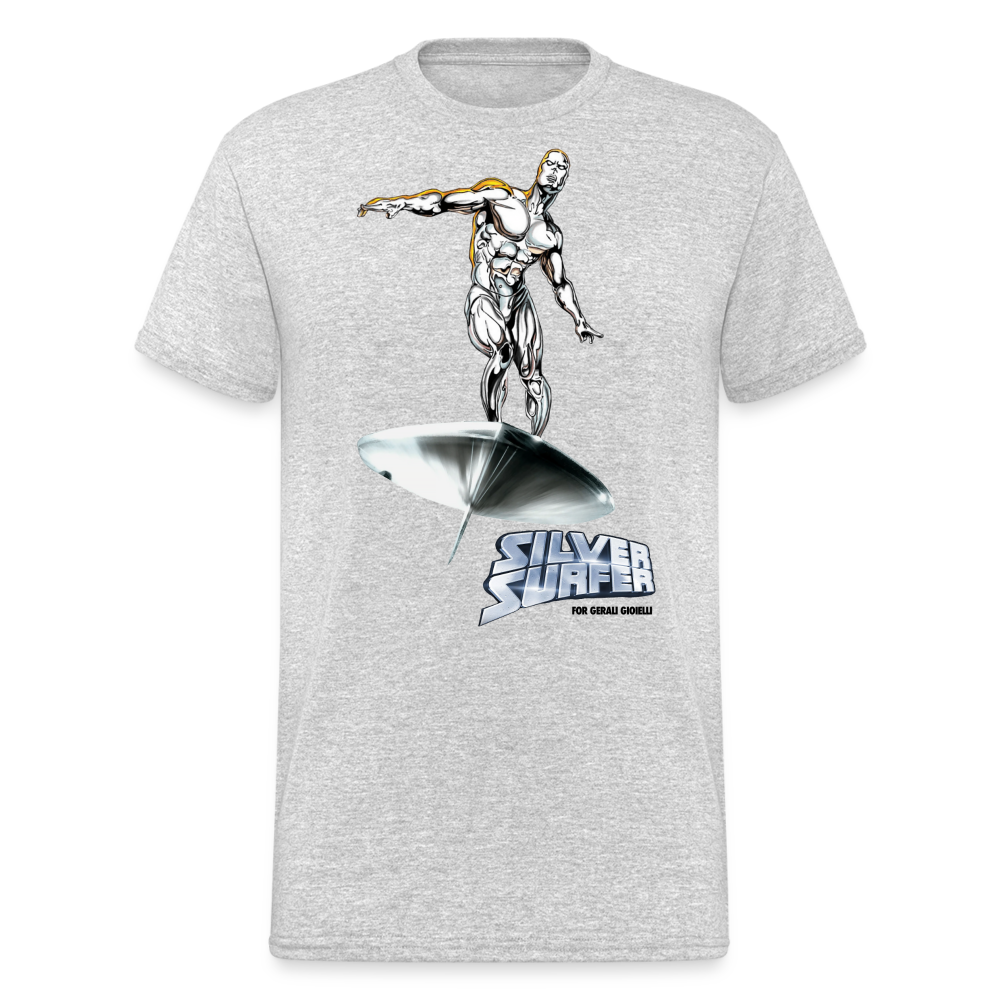 Herren Silver Surfer T-Shirt Rundhals Unisex Streetwear Gildan 100% Baumwolle - Grau meliert