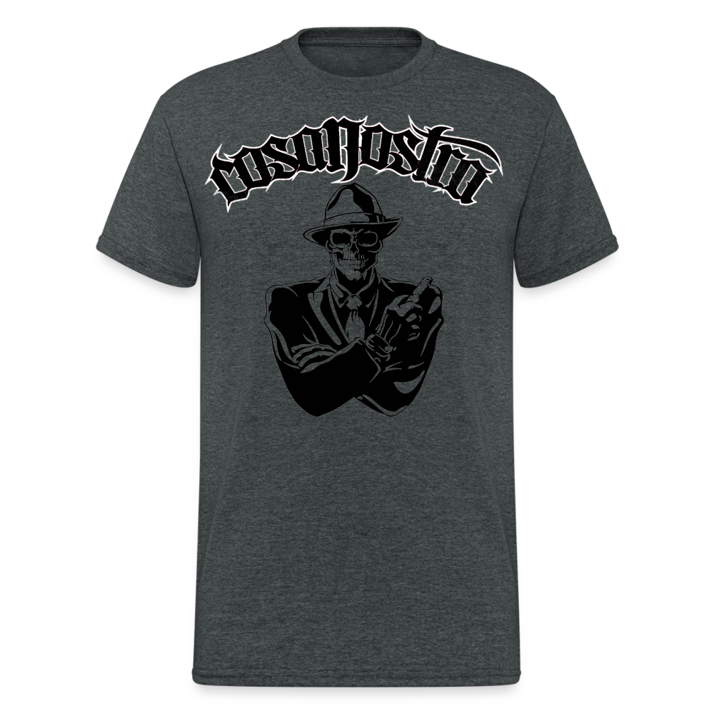 Herren COSANOSTRA T-Shirt Rundhals Unisex Streetwear Gildan 100% Baumwolle - Dunkelgrau meliert