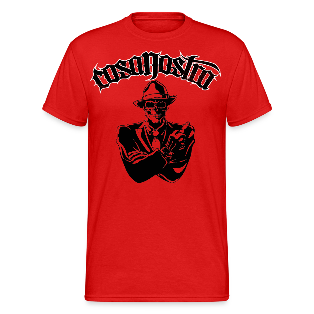 Herren COSANOSTRA T-Shirt Rundhals Unisex Streetwear Gildan 100% Baumwolle - Rot