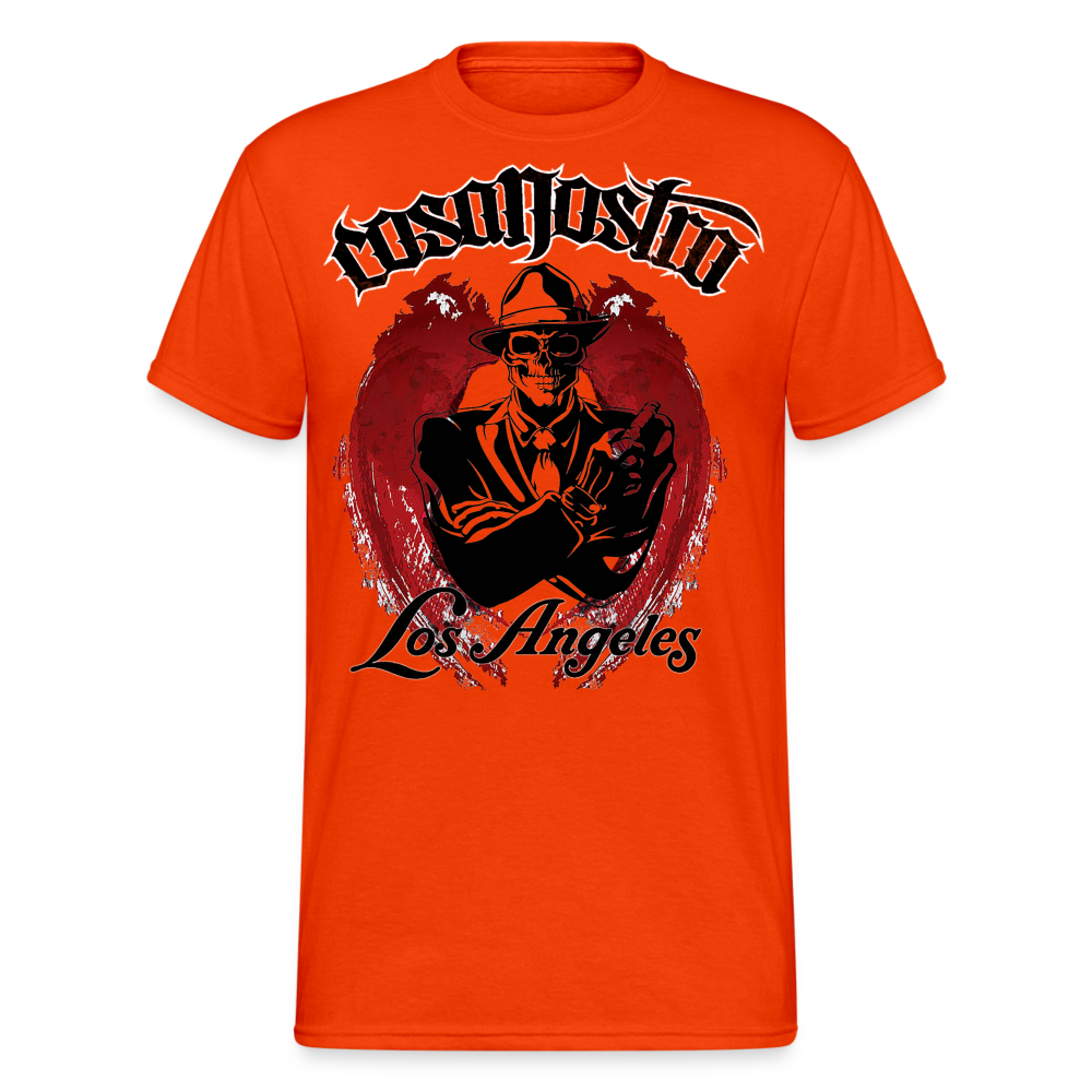 Herren COSA NOSTRA T-Shirt Rundhals Unisex Streetwear Gildan 100% Baumwolle - kräftig Orange