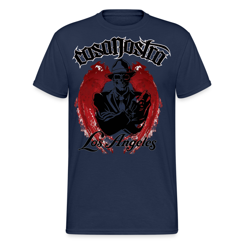 Herren COSA NOSTRA T-Shirt Rundhals Unisex Streetwear Gildan 100% Baumwolle - Navy