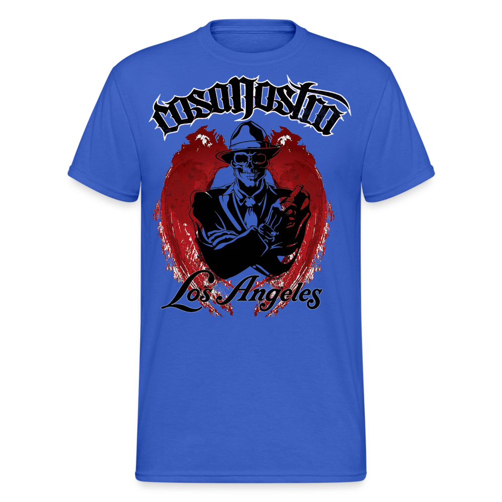 Herren COSA NOSTRA T-Shirt Rundhals Unisex Streetwear Gildan 100% Baumwolle - Königsblau