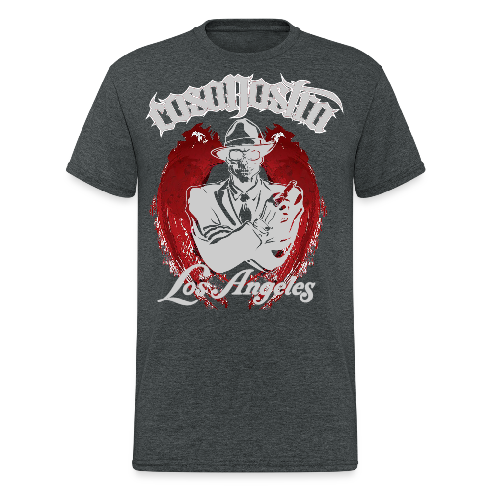 Herren COSANOSTRA T-Shirt Rundhals Unisex Streetwear Gildan 100% Baumwolle - Dunkelgrau meliert
