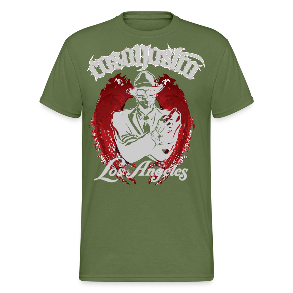 Herren COSANOSTRA T-Shirt Rundhals Unisex Streetwear Gildan 100% Baumwolle - Militärgrün