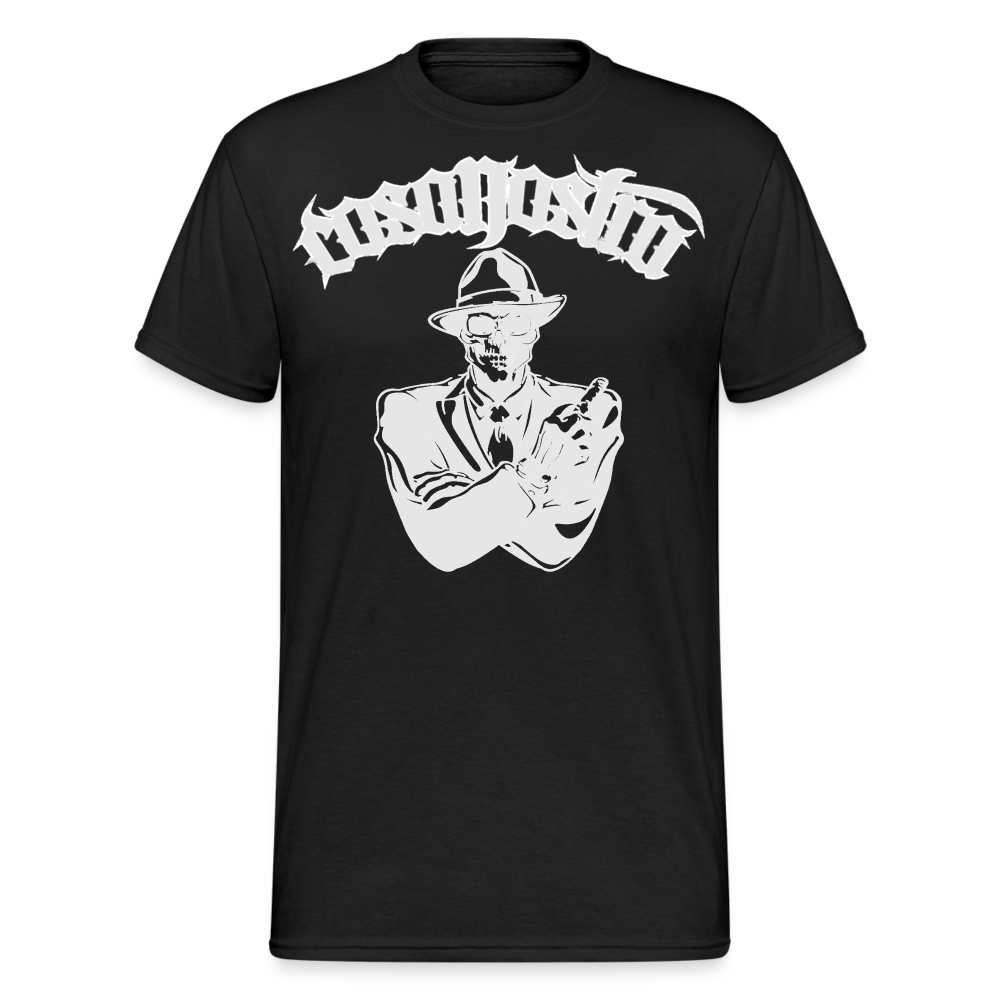 Herren COSA NOSTRA T-Shirt Rundhals Unisex Streetwear Gildan 100% Baumwolle - Schwarz