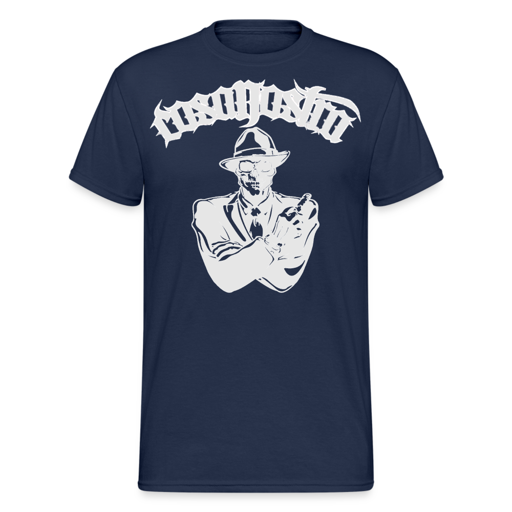 Herren COSA NOSTRA T-Shirt Rundhals Unisex Streetwear Gildan 100% Baumwolle - Navy