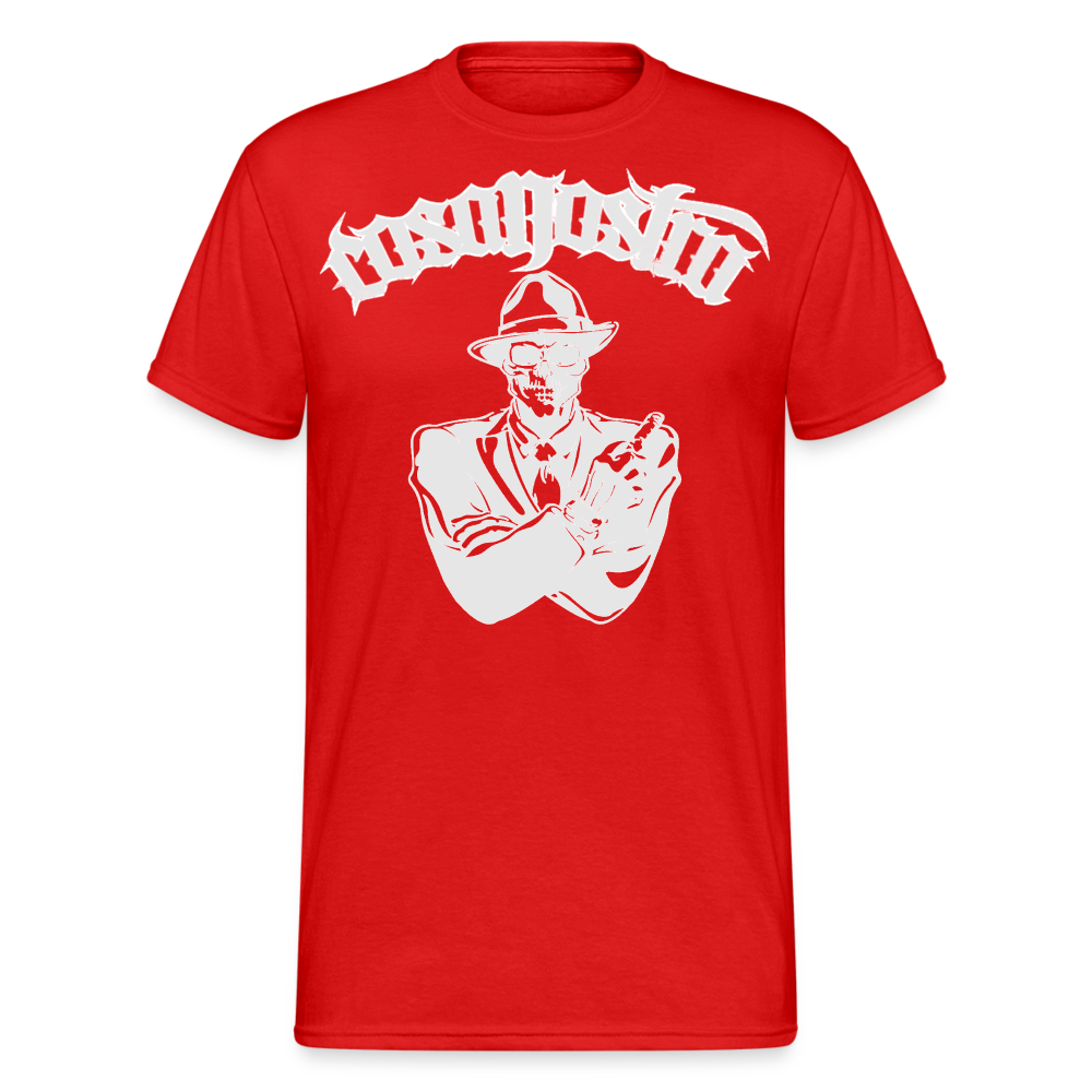 Herren COSA NOSTRA T-Shirt Rundhals Unisex Streetwear Gildan 100% Baumwolle - Rot