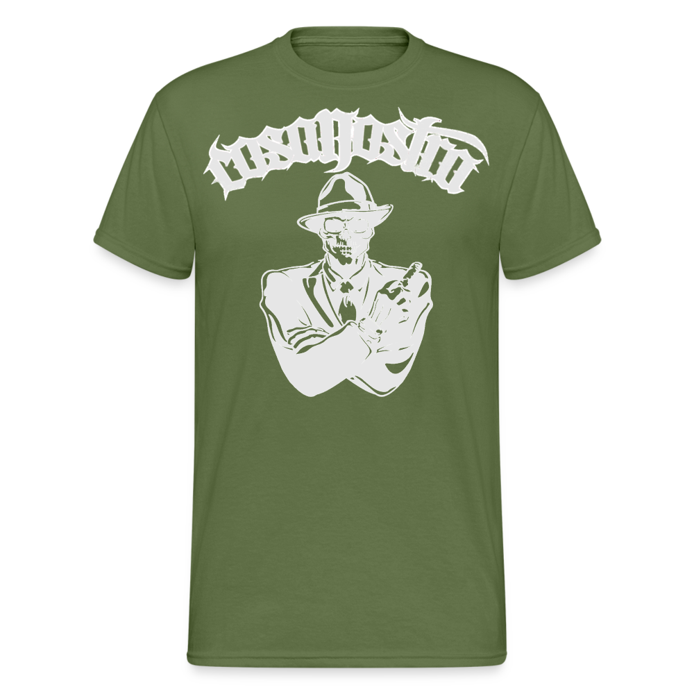 Herren COSA NOSTRA T-Shirt Rundhals Unisex Streetwear Gildan 100% Baumwolle - Militärgrün