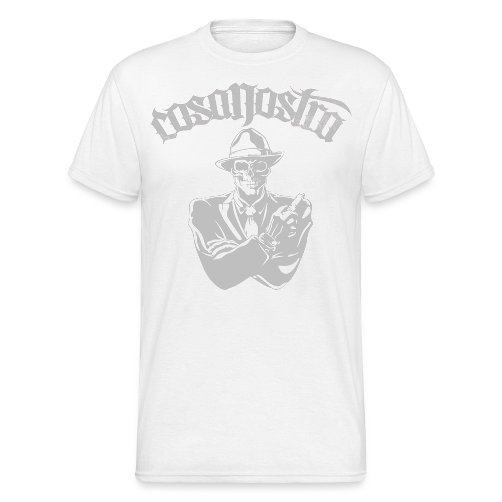 Herren COSANOSTRA T-Shirt Rundhals Unisex Streetwear Gildan 100% Baumwolle - weiß