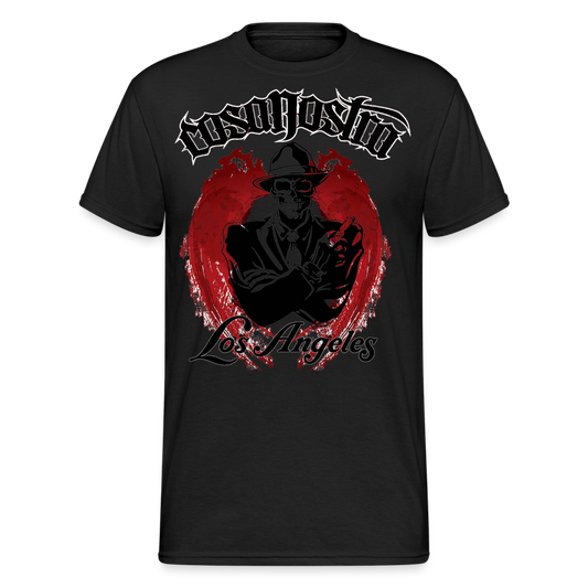 Herren COSA NOSTRA T-Shirt Rundhals Unisex Streetwear Gildan 100% Baumwolle - Schwarz