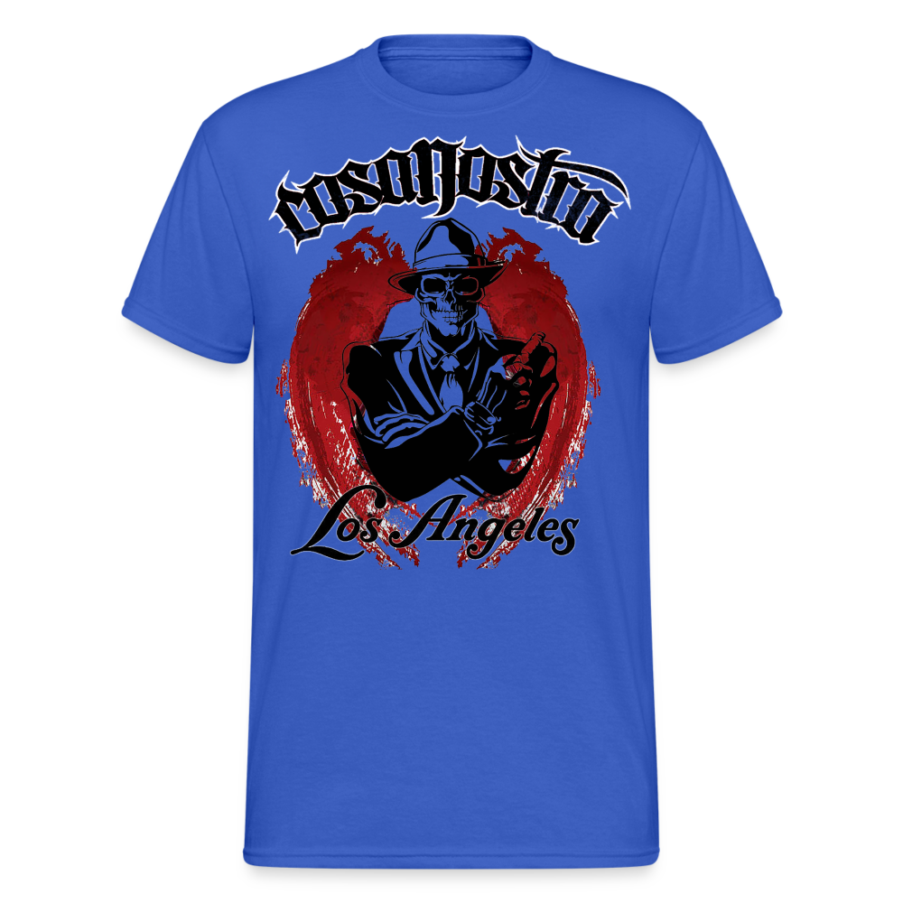 Herren COSA NOSTRA T-Shirt Rundhals Unisex Streetwear Gildan 100% Baumwolle - Königsblau