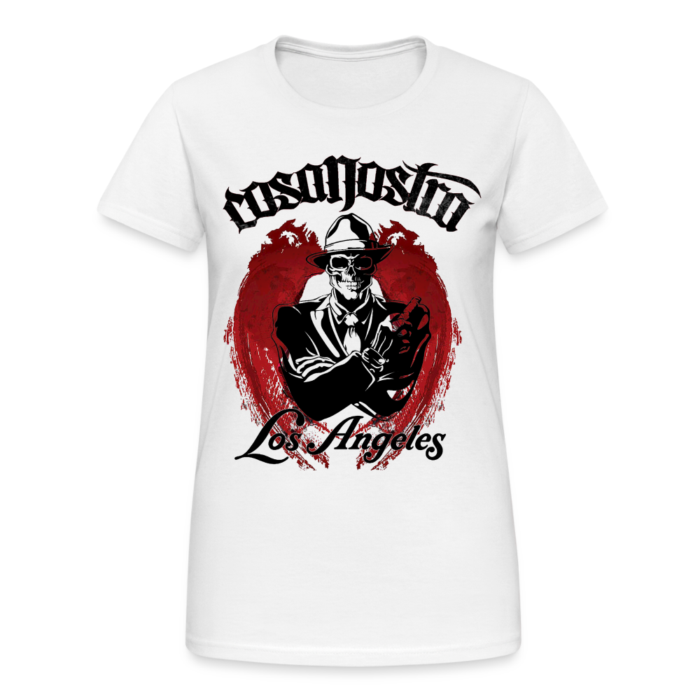 Frauen COSANOSTRA T-Shirt Rundhals Unisex Streetwear Gildan 100% Baumwolle - weiß