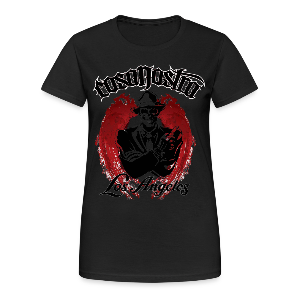 Frauen COSANOSTRA T-Shirt Rundhals Unisex Streetwear Gildan 100% Baumwolle - Schwarz