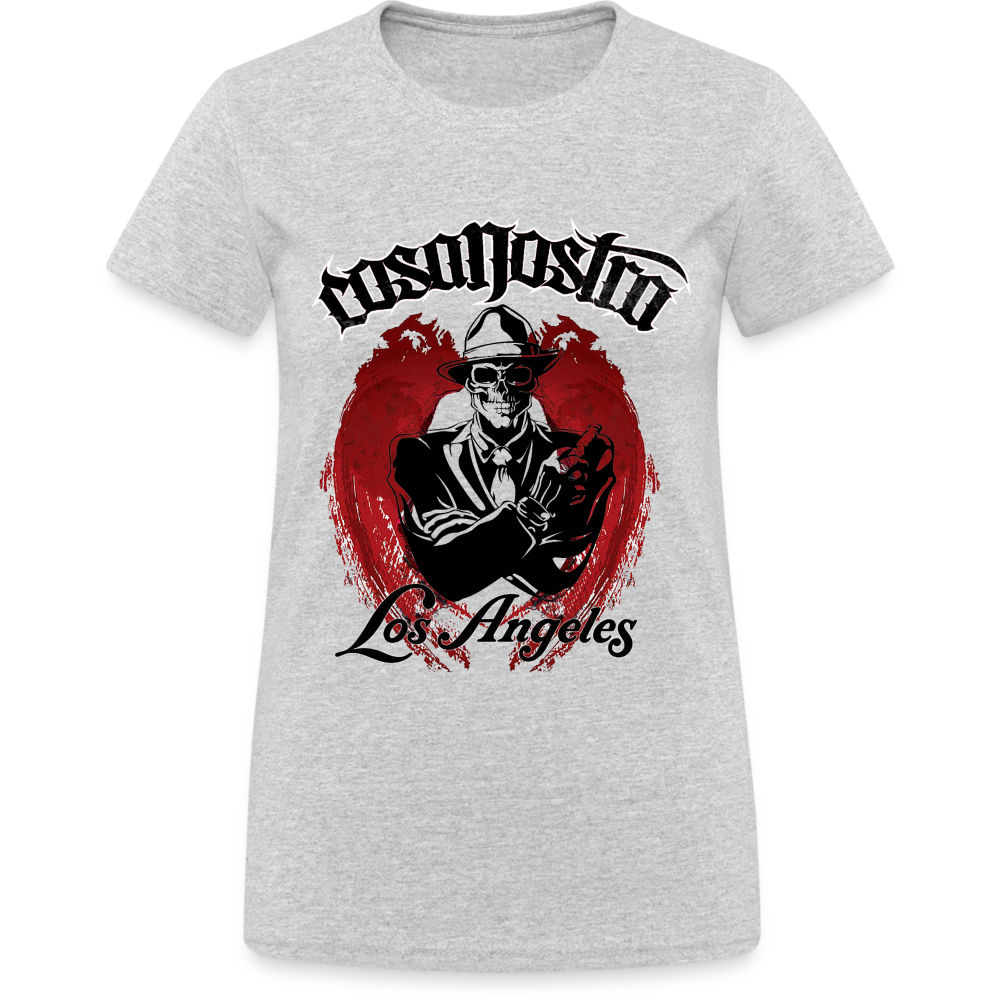Frauen COSANOSTRA T-Shirt Rundhals Unisex Streetwear Gildan 100% Baumwolle - Grau meliert