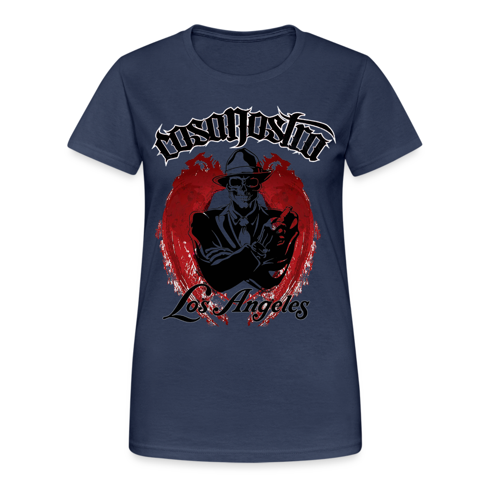 Frauen COSANOSTRA T-Shirt Rundhals Unisex Streetwear Gildan 100% Baumwolle - Navy