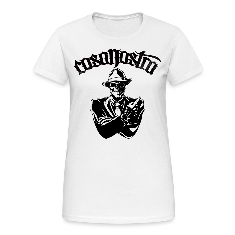 Frauen COSANOSTRA T-Shirt Rundhals Unisex Streetwear Gildan 100% Baumwolle - weiß
