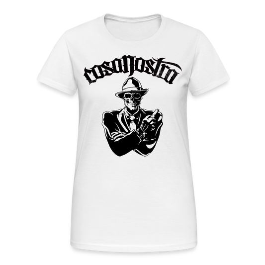 Frauen COSANOSTRA T-Shirt Rundhals Unisex Streetwear Gildan 100% Baumwolle - weiß