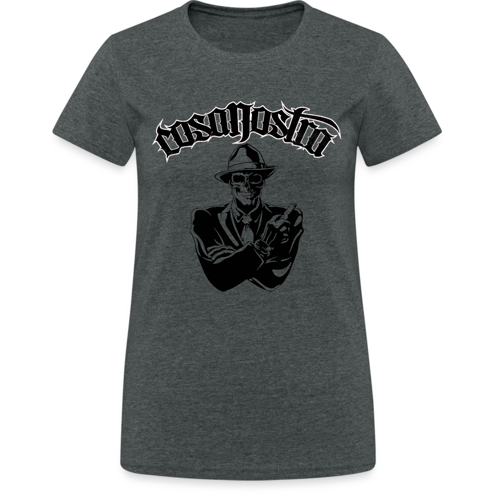 Frauen COSANOSTRA T-Shirt Rundhals Unisex Streetwear Gildan 100% Baumwolle - Dunkelgrau meliert