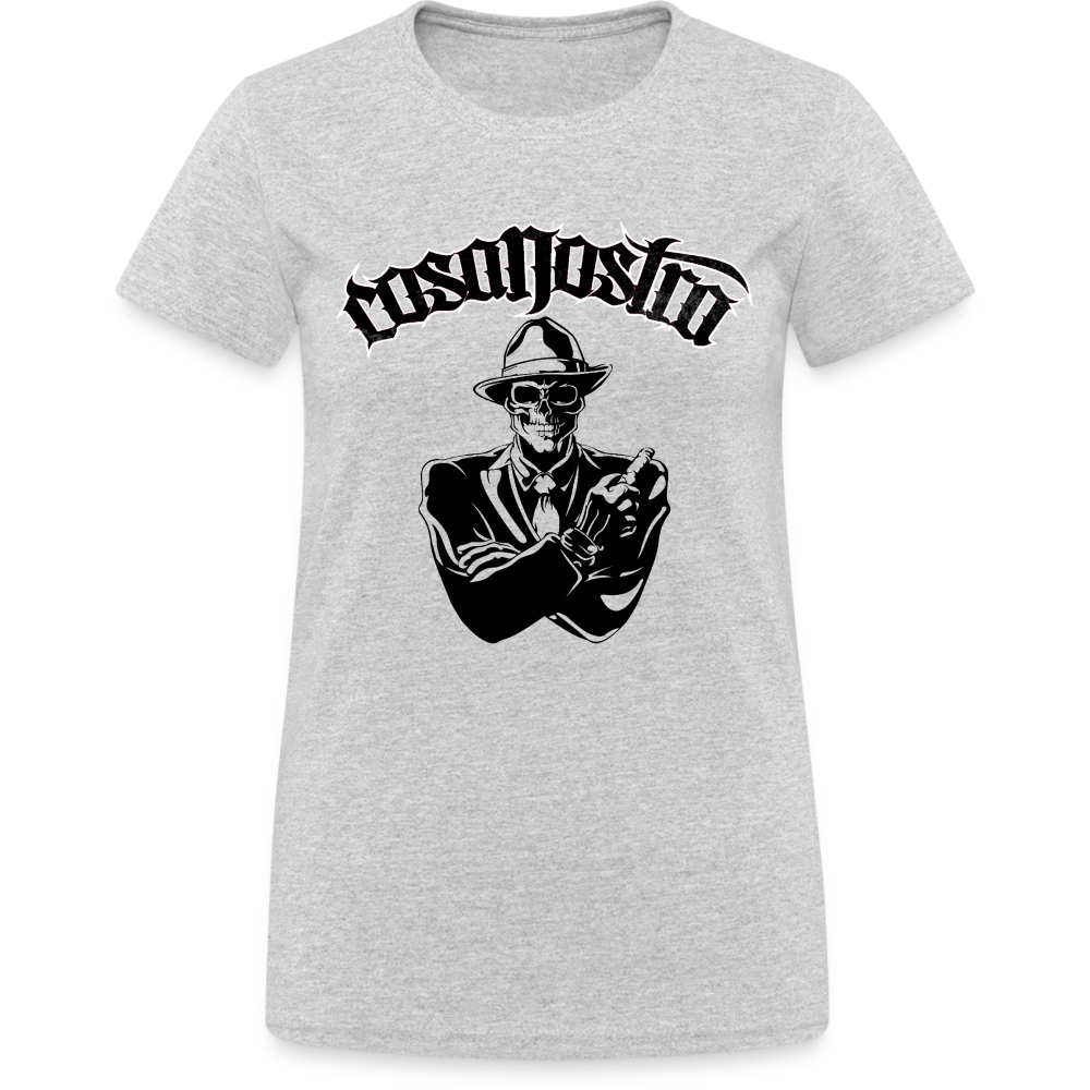 Frauen COSANOSTRA T-Shirt Rundhals Unisex Streetwear Gildan 100% Baumwolle - Grau meliert