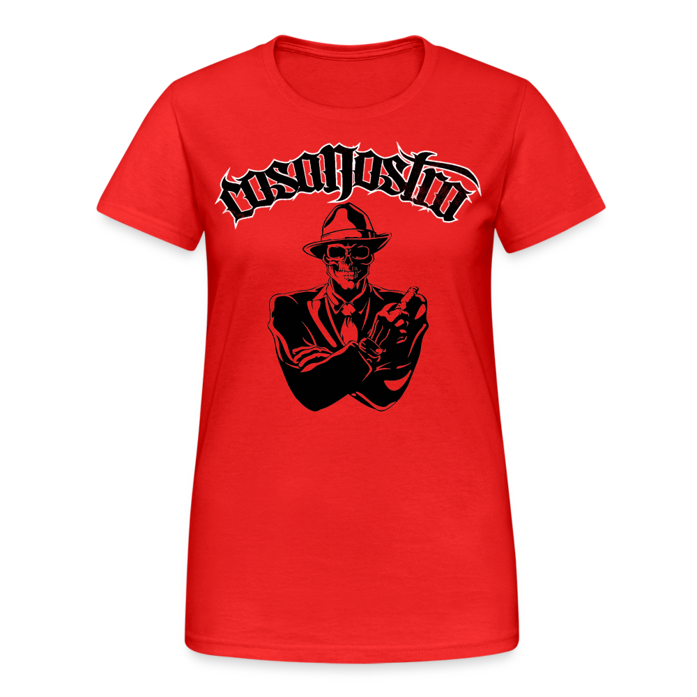 Frauen COSANOSTRA T-Shirt Rundhals Unisex Streetwear Gildan 100% Baumwolle - Rot