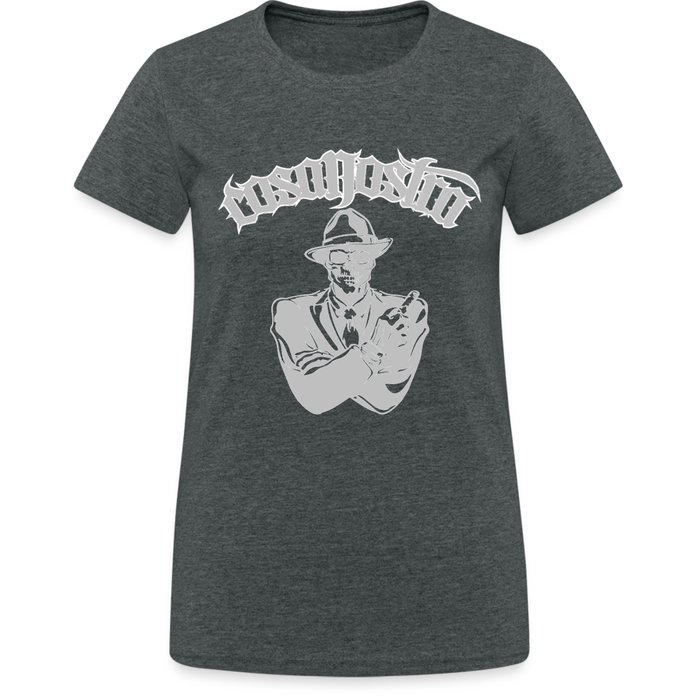 Frauen COSANOSTRA T-Shirt Rundhals Unisex Streetwear Gildan 100% Baumwolle - Dunkelgrau meliert
