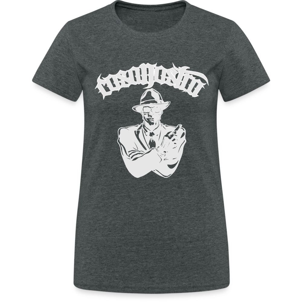 Frauen COSANOSTRA T-Shirt Rundhals Unisex Streetwear Gildan 100% Baumwolle - Dunkelgrau meliert