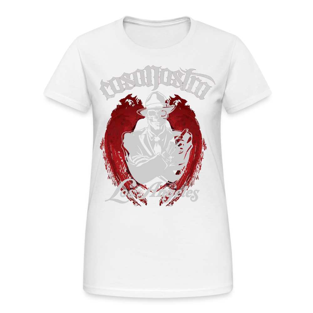 Frauen COSANOSTRA T-Shirt Rundhals Unisex Streetwear Gildan 100% Baumwolle - weiß