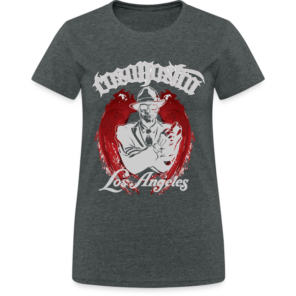 Frauen COSANOSTRA T-Shirt Rundhals Unisex Streetwear Gildan 100% Baumwolle - Dunkelgrau meliert