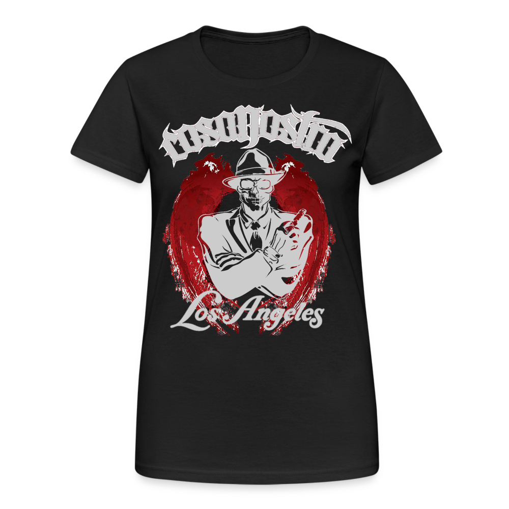 Frauen COSANOSTRA T-Shirt Rundhals Unisex Streetwear Gildan 100% Baumwolle - Schwarz