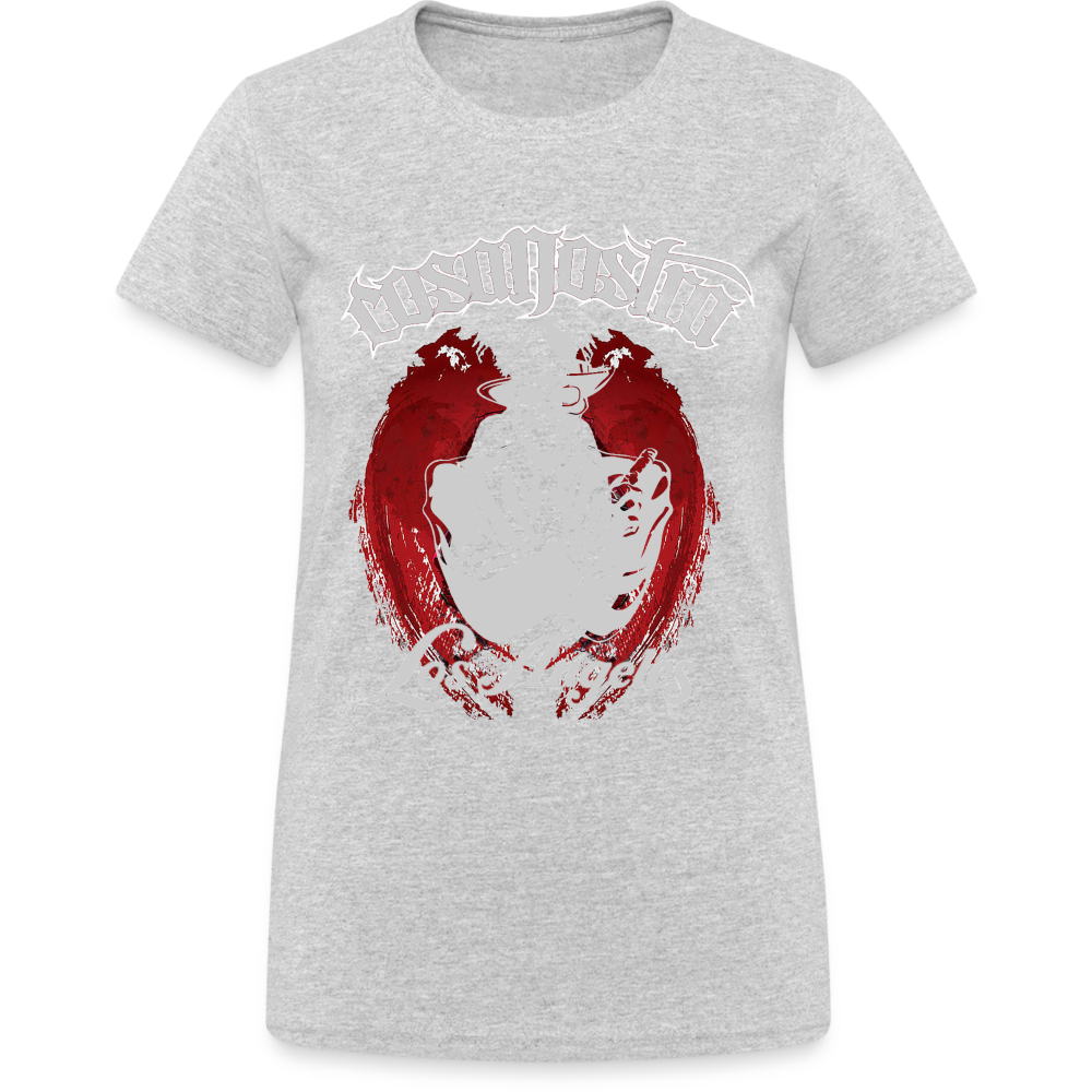 Frauen COSANOSTRA T-Shirt Rundhals Unisex Streetwear Gildan 100% Baumwolle - Grau meliert
