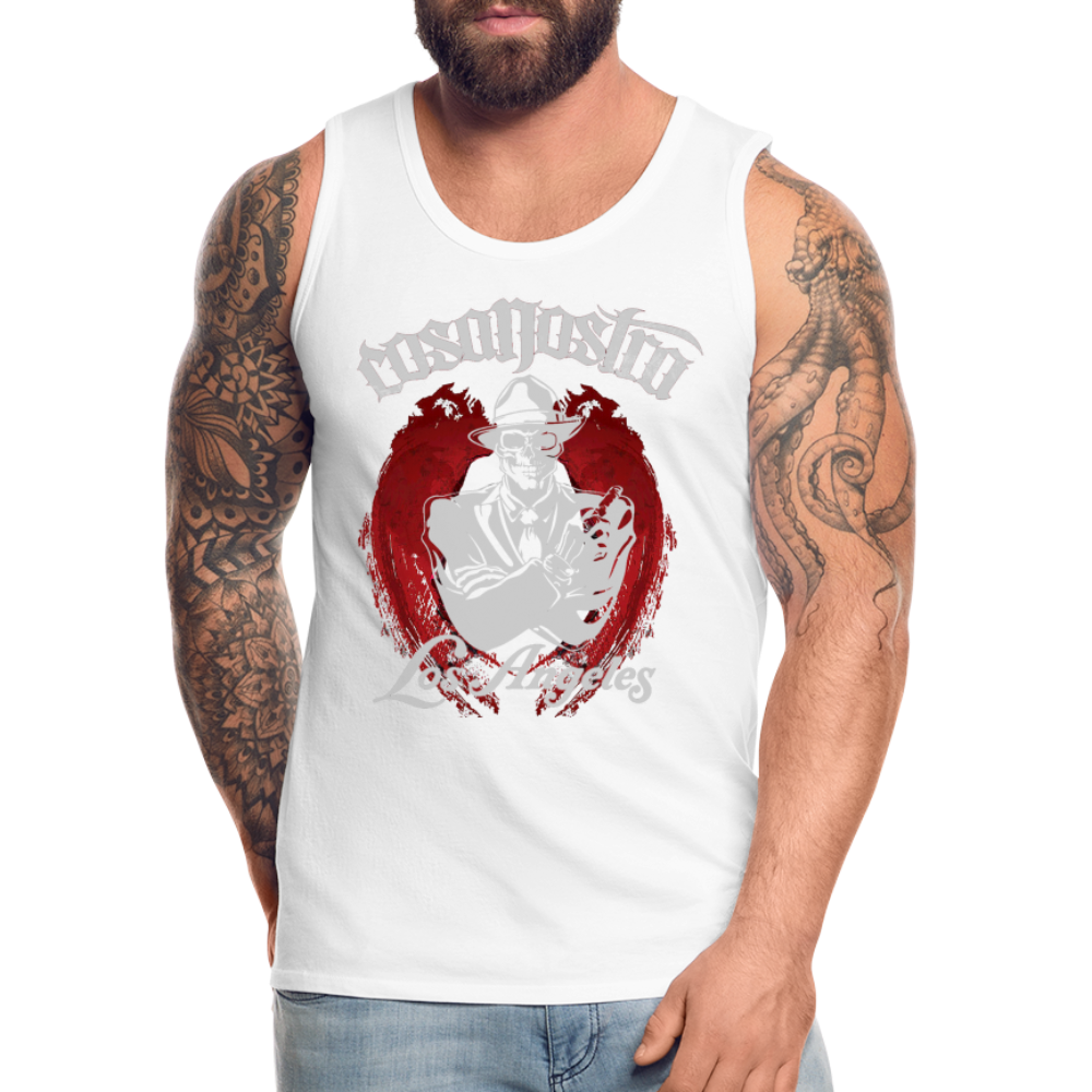 Männer Tank Top Tanktop T-Shirt Muskelshirt Achselshirt Sport Basic Unifarben Herren - weiß