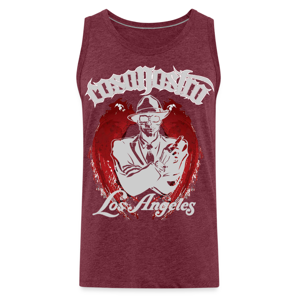 Männer Tank Top Tanktop T-Shirt Muskelshirt Achselshirt Sport Basic Unifarben Herren - Bordeauxrot meliert