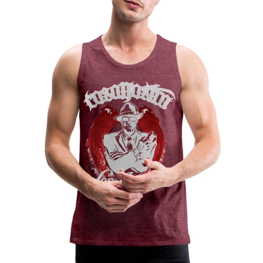 Männer Tank Top Tanktop T-Shirt Muskelshirt Achselshirt Sport Basic Unifarben Herren - Bordeauxrot meliert