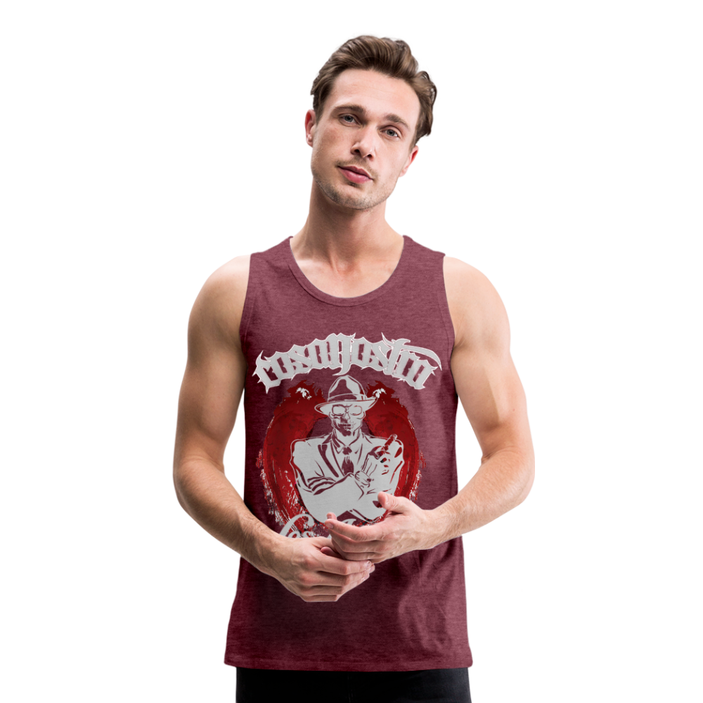 Männer Tank Top Tanktop T-Shirt Muskelshirt Achselshirt Sport Basic Unifarben Herren - Bordeauxrot meliert