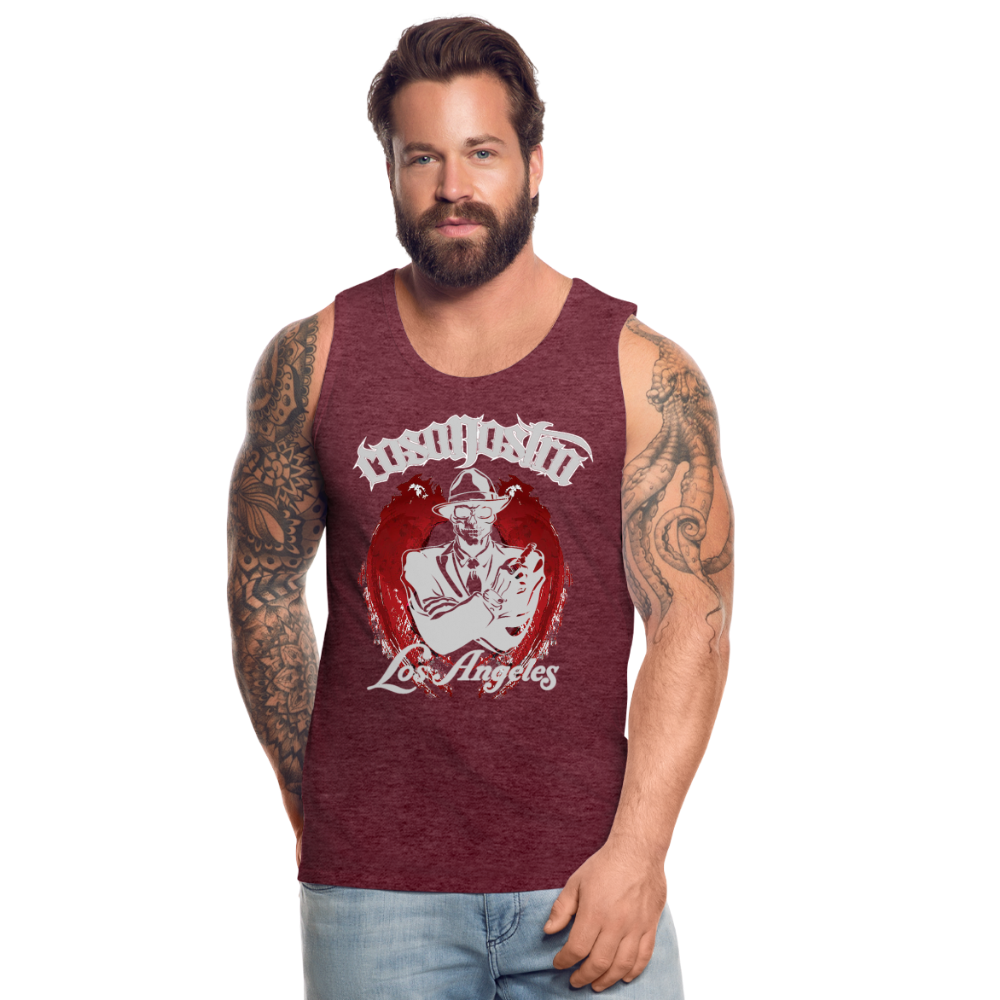 Männer Tank Top Tanktop T-Shirt Muskelshirt Achselshirt Sport Basic Unifarben Herren - Bordeauxrot meliert