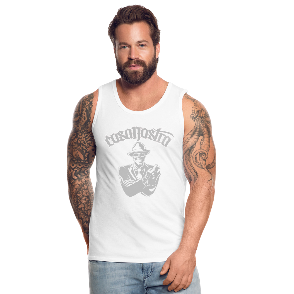 Tanktop COSANOSTRA T-Shirt Muskelshirt Achselshirt Sport Basic  Herren - weiß