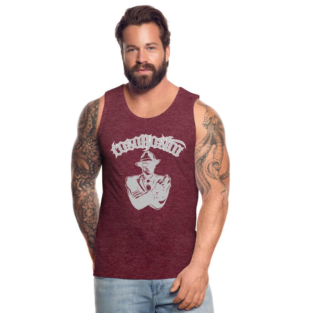 Tanktop COSANOSTRA T-Shirt Muskelshirt Achselshirt Sport Basic  Herren - Bordeauxrot meliert