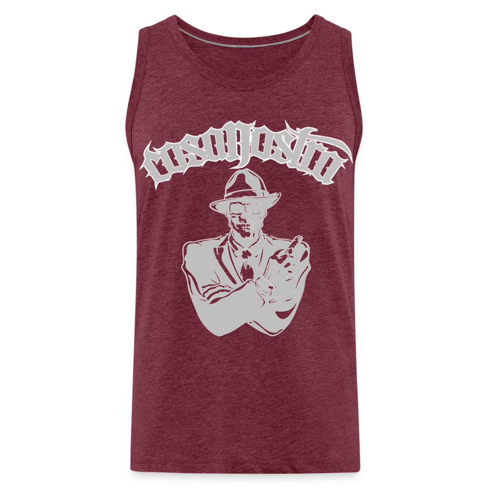 Tanktop COSANOSTRA T-Shirt Muskelshirt Achselshirt Sport Basic  Herren - Bordeauxrot meliert