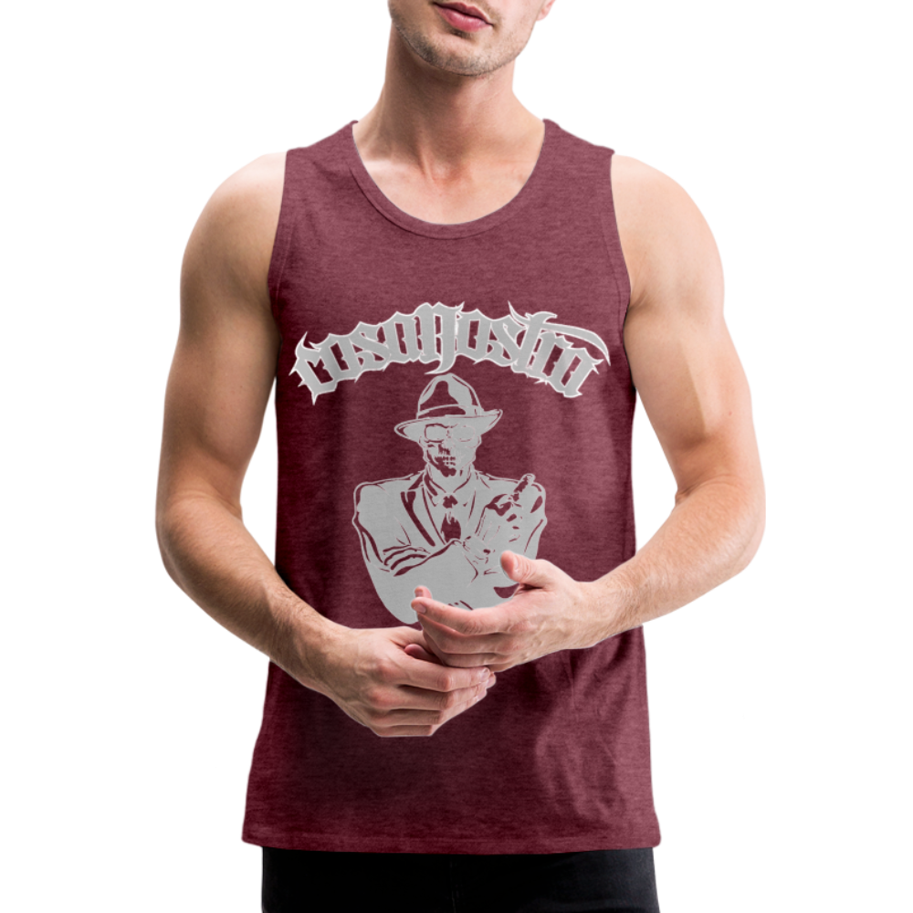 Tanktop COSANOSTRA T-Shirt Muskelshirt Achselshirt Sport Basic  Herren - Bordeauxrot meliert