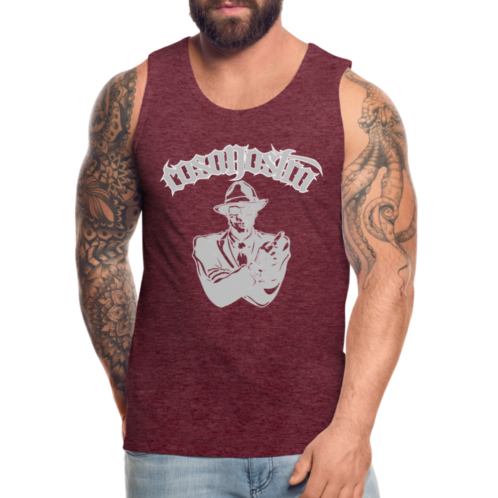 Tanktop COSANOSTRA T-Shirt Muskelshirt Achselshirt Sport Basic  Herren - Bordeauxrot meliert