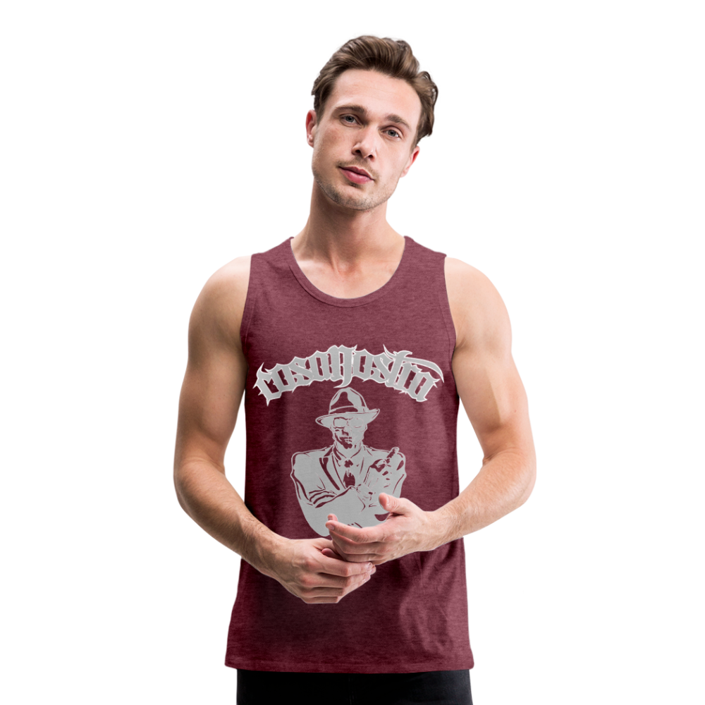 Tanktop COSANOSTRA T-Shirt Muskelshirt Achselshirt Sport Basic  Herren - Bordeauxrot meliert