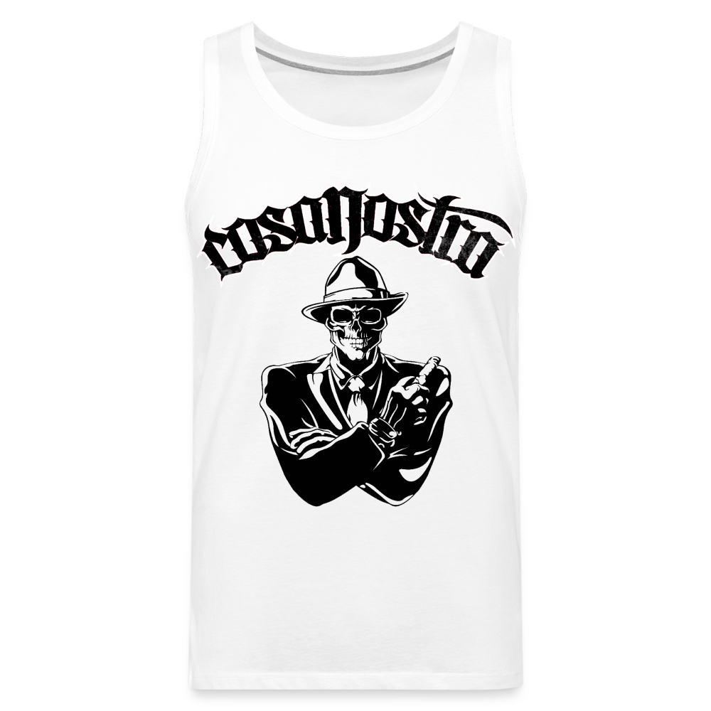 Tanktop T-Shirt COSANOSTRA Muskelshirt Achselshirt Sport Basic Herren - weiß