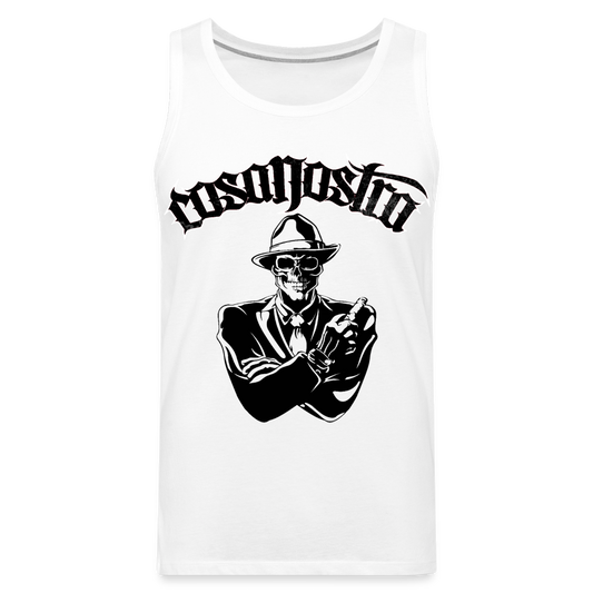 Tanktop T-Shirt COSANOSTRA Muskelshirt Achselshirt Sport Basic Herren - weiß