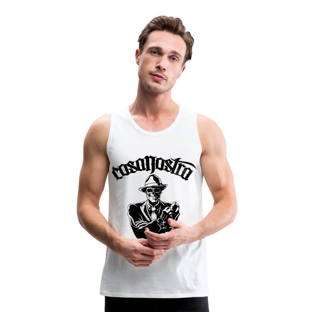 Tanktop T-Shirt COSANOSTRA Muskelshirt Achselshirt Sport Basic Herren - weiß