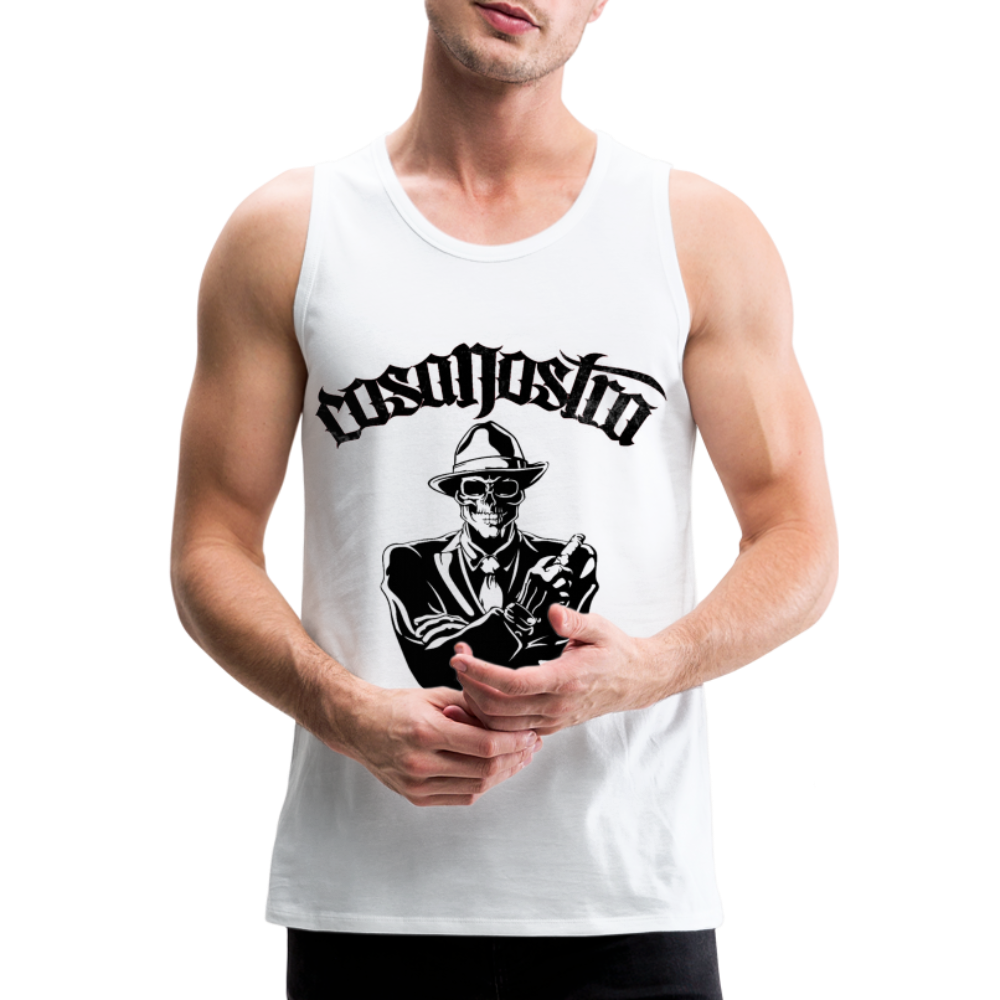 Tanktop T-Shirt COSANOSTRA Muskelshirt Achselshirt Sport Basic Herren - weiß