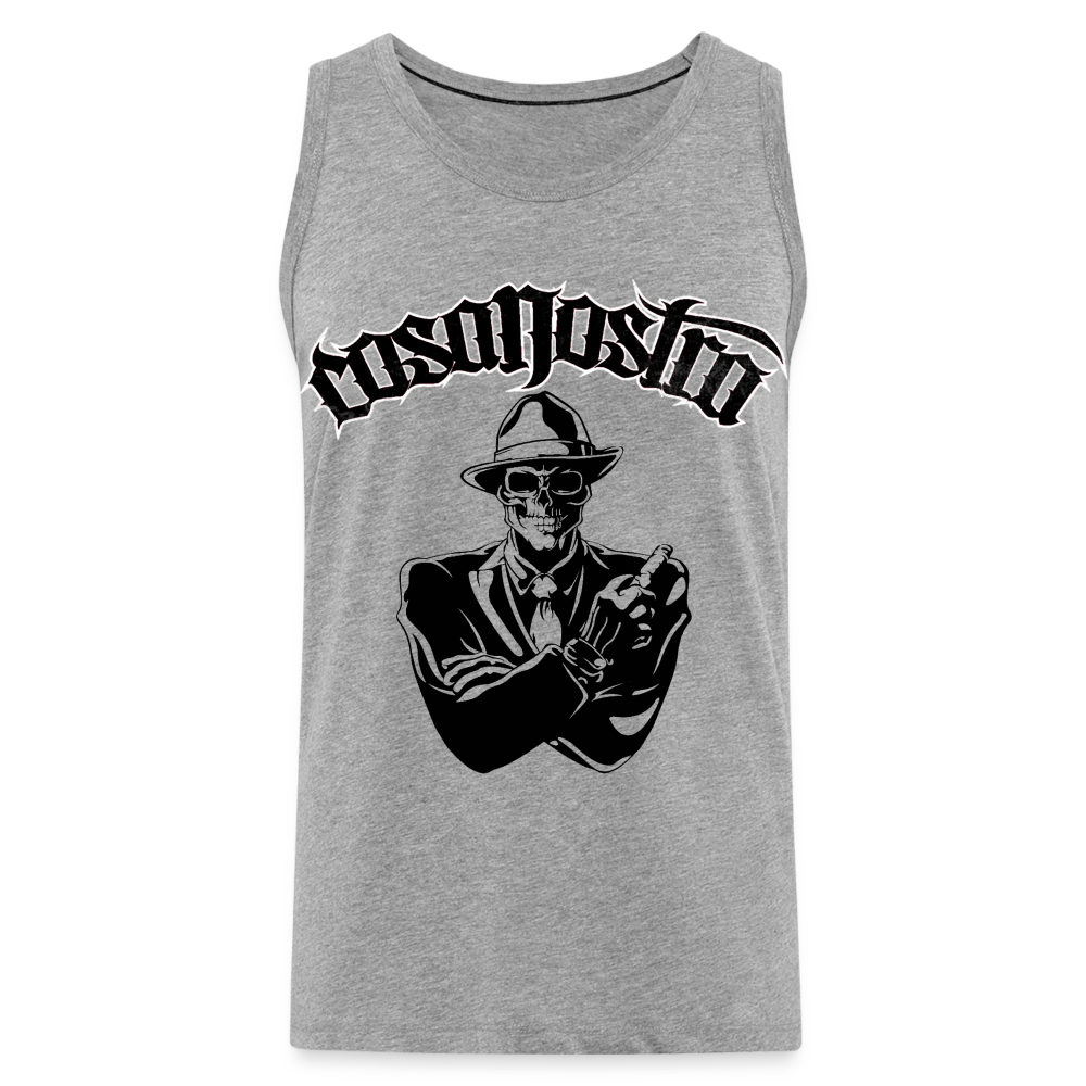 Tanktop T-Shirt COSANOSTRA Muskelshirt Achselshirt Sport Basic Herren - Grau meliert