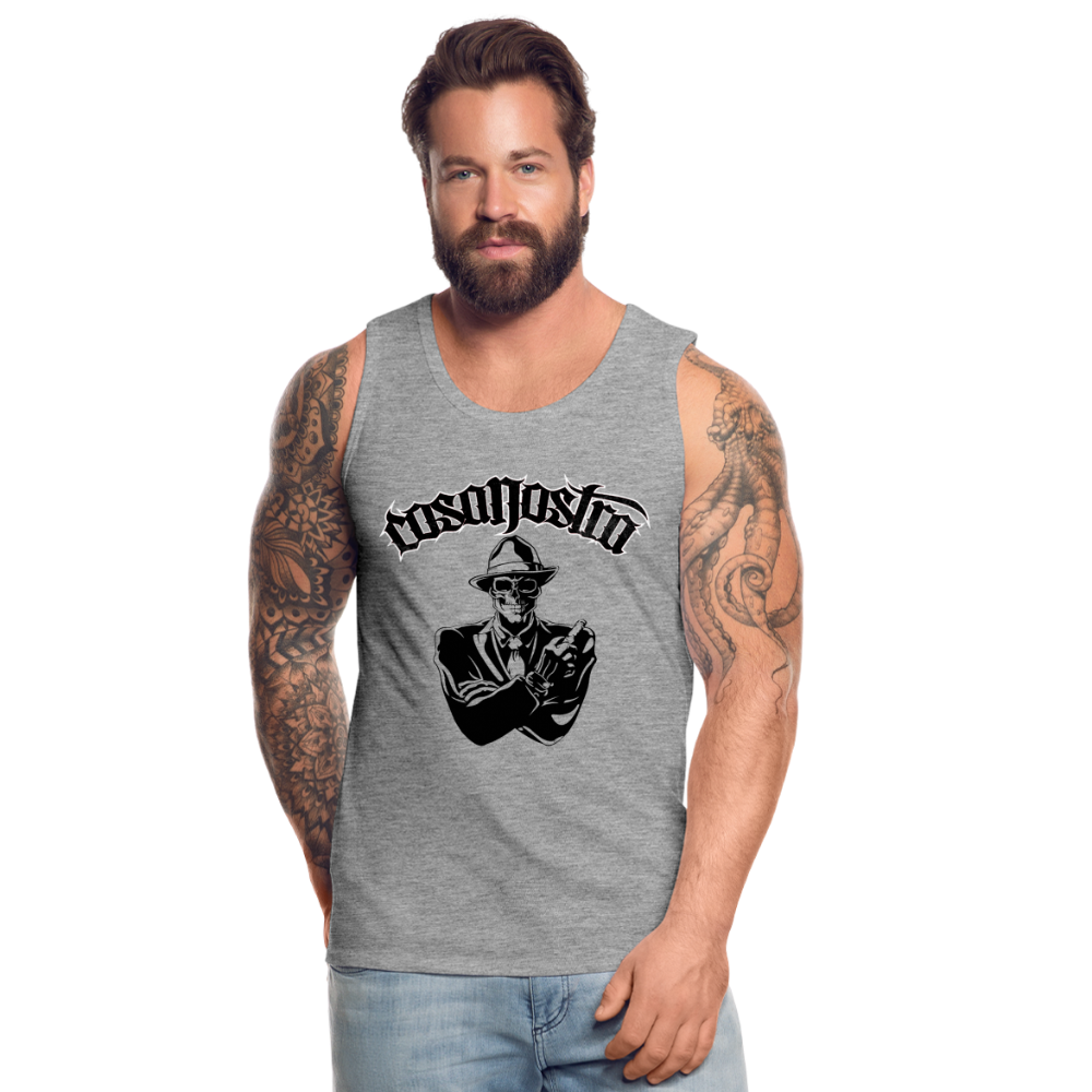 Tanktop T-Shirt COSANOSTRA Muskelshirt Achselshirt Sport Basic Herren - Grau meliert
