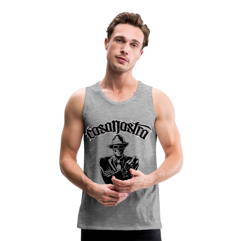 Tanktop T-Shirt COSANOSTRA Muskelshirt Achselshirt Sport Basic Herren - Grau meliert